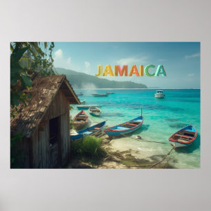 Affiche cabane de pêche jamaïcaine