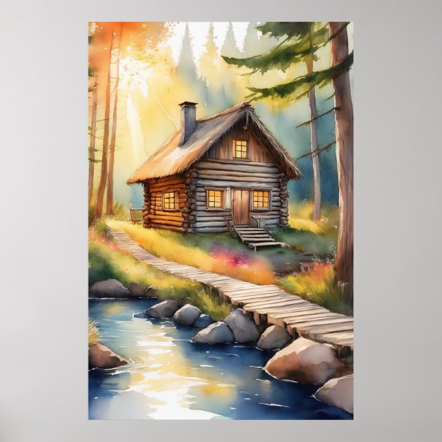 Affiche Cabane en rondins sur la rivière 3 (Devant)