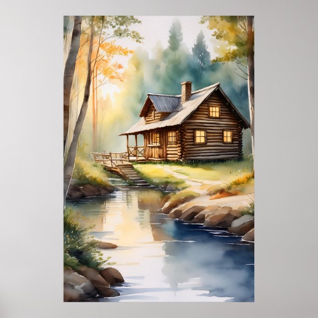 Affiche Cabane en rondins sur la rivière 4 (Devant)