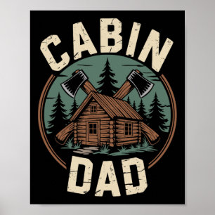 Affiche Cabane Papa Fête des Pères Plein air Camping Caban