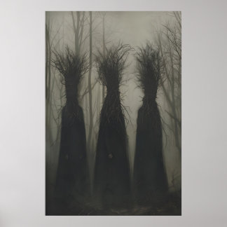 Affiche Cabane sombre ensorcelée gothique cosy Wicca Occul