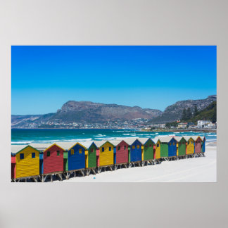 Affiche Cabanes de plage à Muizenberg, Cap