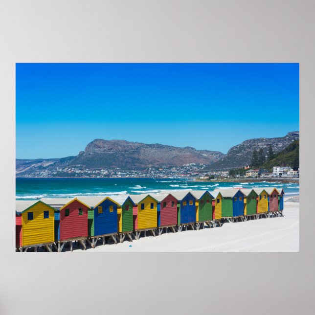 Affiche Cabanes de plage à Muizenberg, Cap (Devant)
