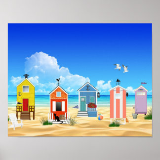 Affiche Cabanes De Sable Tropical