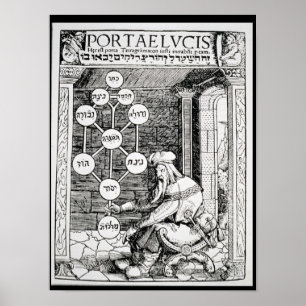 Affiche Cabbalist juif tenant un sephiroth