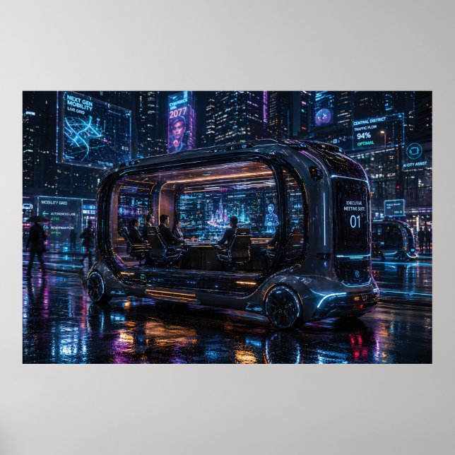 Affiche Cabine de bureau autonome de luxe dans une ville c (Devant)
