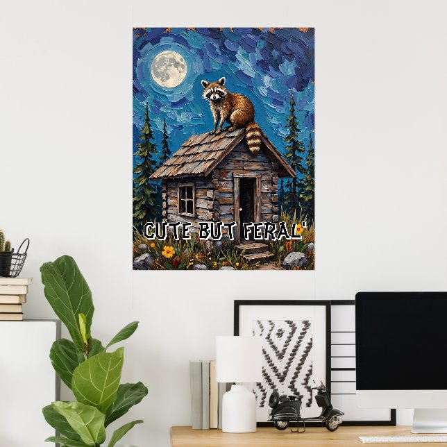 Affiche Cabine Guardian : Raccoon regarde nuit (Bureau à domicile)