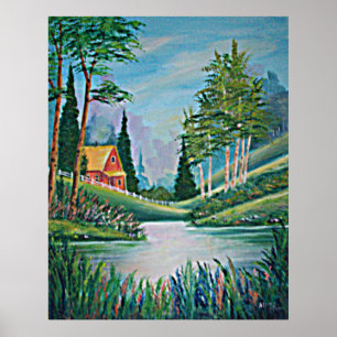 Affiche Cabine par l'affiche de peinture à l'huile de ruis