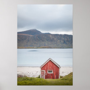 Affiche Cabine rouge Ramberg Lofoten