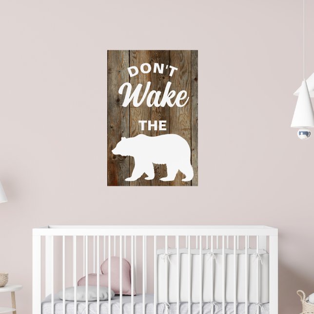 Affiche Cabine rustique, ne réveillez pas l'ours Barnwood  (Pépinière 2)