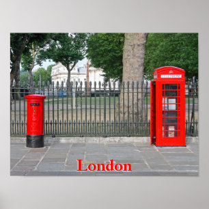 Affiche Cabine téléphonique et boîte postale de Londres