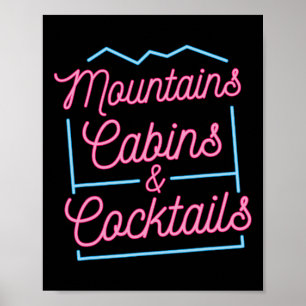 Affiche Cabines de Montagne Queues de Détente Enterrement