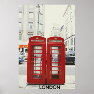Affiche Cabines Téléphoniques Rouges Londres Iconiques 