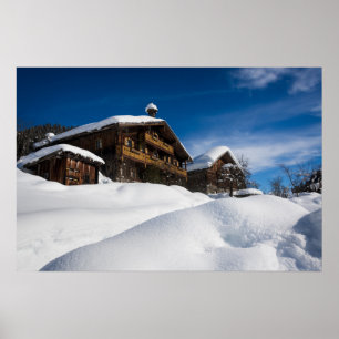 Affiche Cabines traditionnels en bois de neige