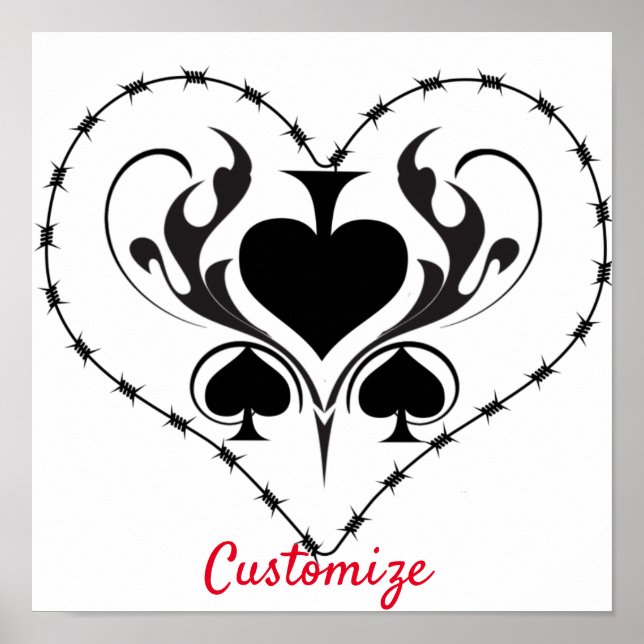 Affiche Câble Barbelé Coeur Black Spades Thunder_Cove (Devant)