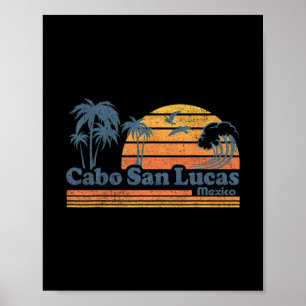 Affiche Cabo San Lucas Mexique Plage Vacances d'Été Vintag