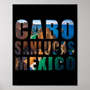 Affiche Cabo San Lucas Mexique vacances d'été plage palmie