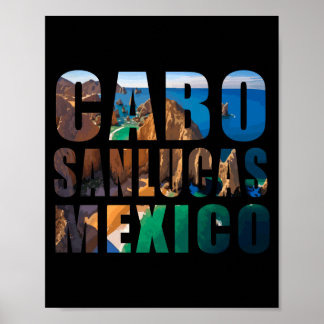 Affiche Cabo San Lucas Mexique vacances d'été plage palmie