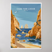 Cabo San Lucas Travel Print, Mexique Wall Art