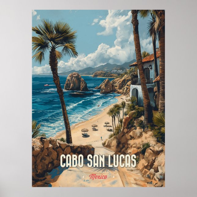 Affiche Cabo San Lucas Vintage voyage (Devant)
