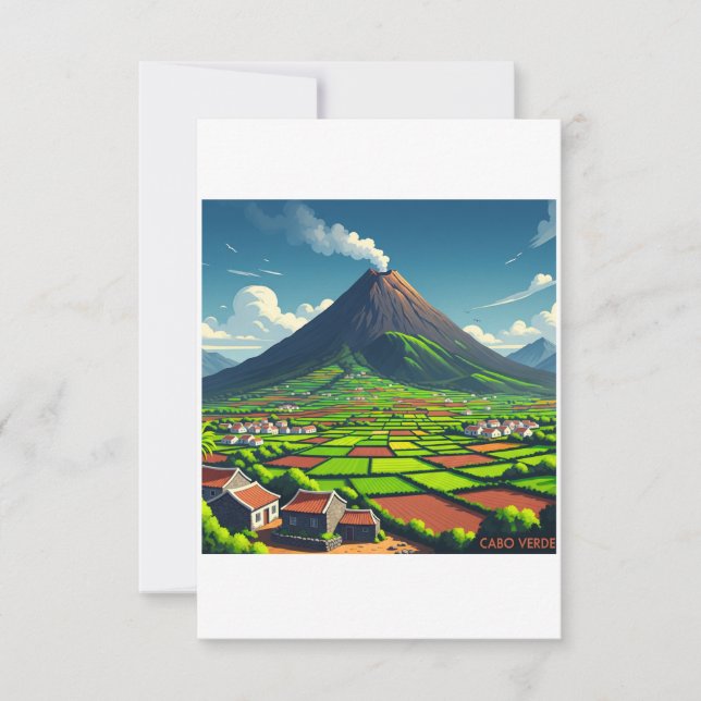 Affiche Cabo Verde – Volcan et paysages tropicaux (Devant)