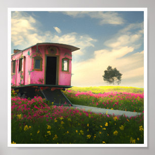 Affiche Caboose rose imprimable