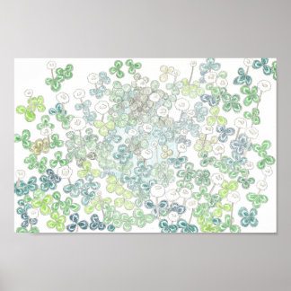 Affiche Cabot à quatre feuilles et trèfle blanc/四 つ 葉 の ク 