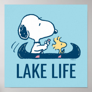 Affiche cacahuètes Canoë Snoopy & Woodstock