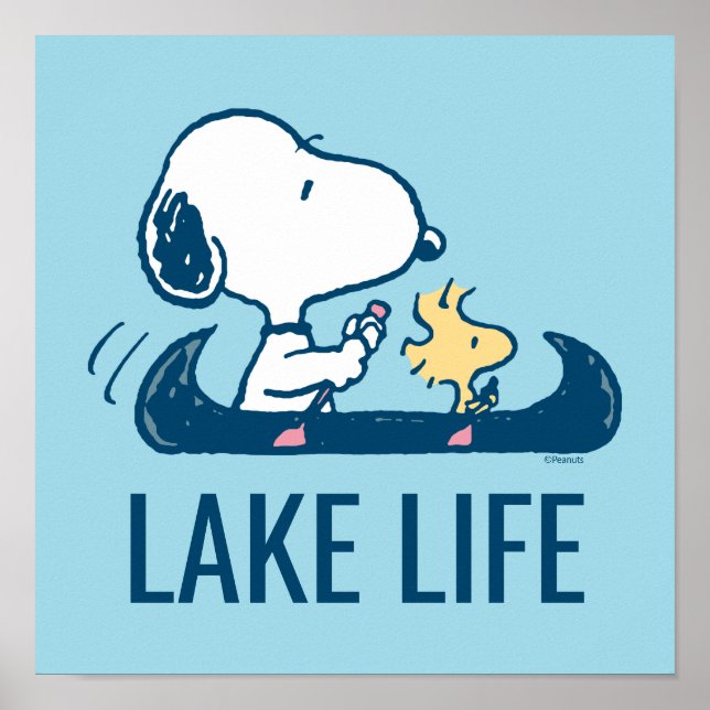 Affiche cacahuètes | Canoë Snoopy & Woodstock (Devant)