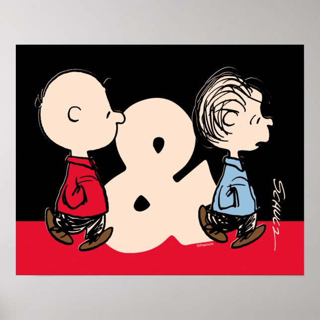 Affiche cacahuètes | Charlie Brown & Linus (Devant)