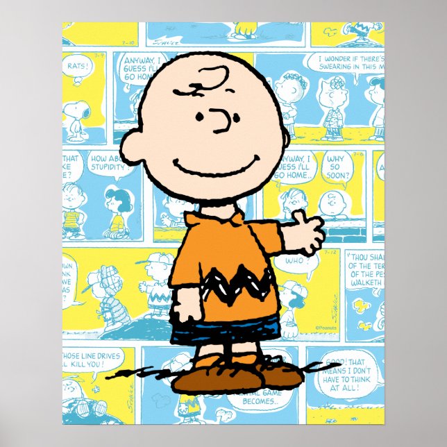 Affiche cacahuètes | Charlie Brown Motif de bande dessinée (Devant)
