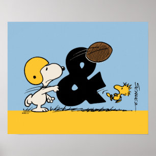 Affiche cacahuètes Football Snoopy & Woodstock