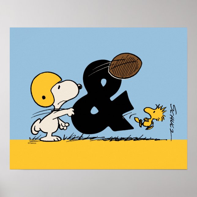 Affiche cacahuètes | Football Snoopy & Woodstock (Devant)