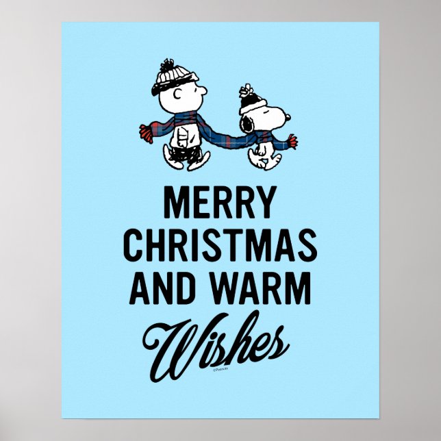 Affiche cacahuètes | Joyeux Noël Snoopy & Charlie Brown (Devant)
