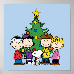 Affiche cacahuètes   La Bande autour de l'arbre de Noël