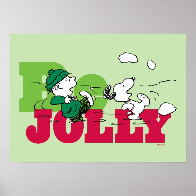 Affiche cacahuètes | Linus & Snoopy Be Jolly (Devant)