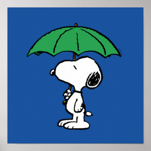Affiche cacahuètes   Parapluie vert Snoopy