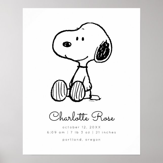 Affiche cacahuètes | Snoopy Baby (Devant)