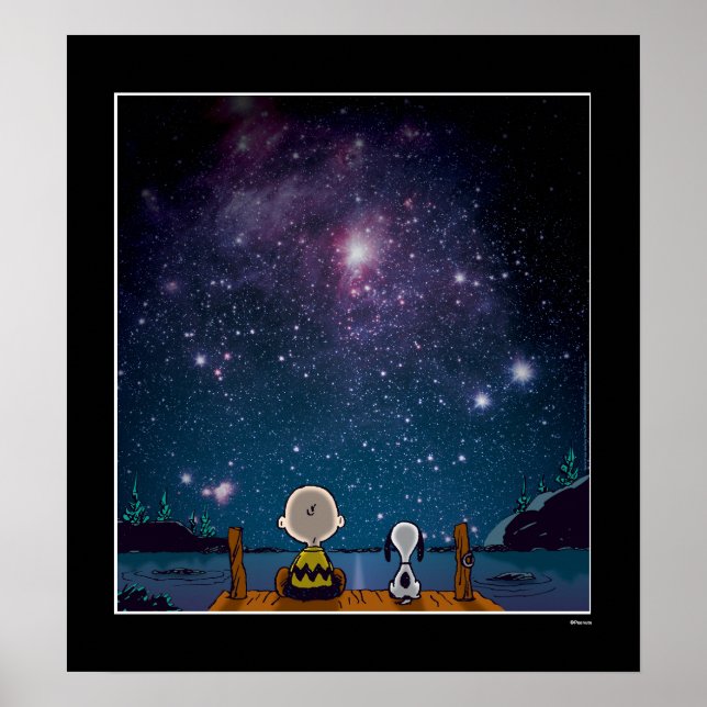 Affiche cacahuètes | Snoopy & Charlie Brown Star Watching (Devant)