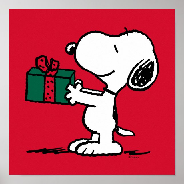 Affiche cacahuètes | Snoopy Christmas Gift Giver (Devant)