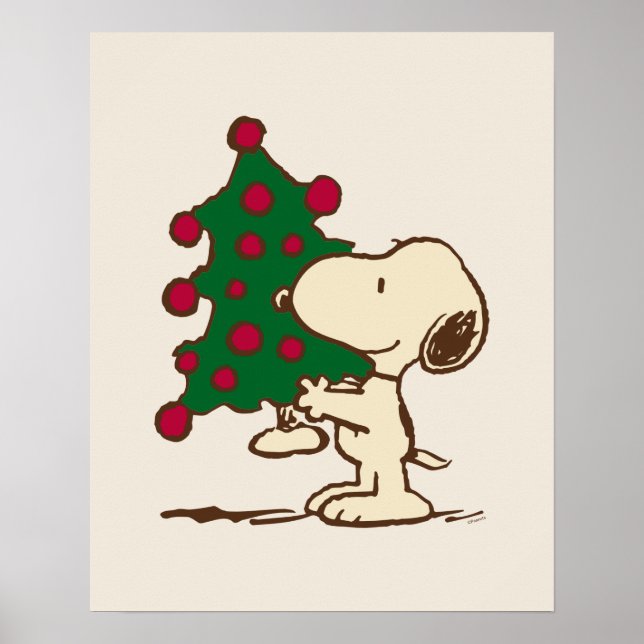 Affiche cacahuètes | Snoopy Christmas Tree (Devant)