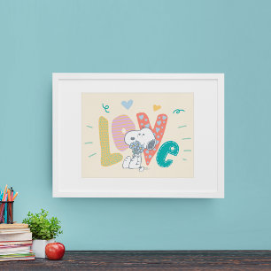 Affiche cacahuètes Snoopy Flower Love