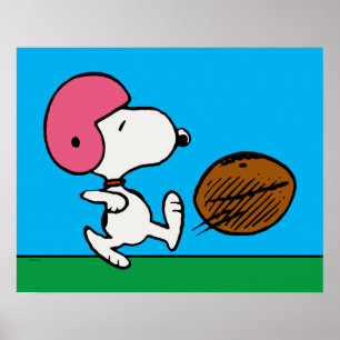 Affiche cacahuètes Snoopy Football Kicker