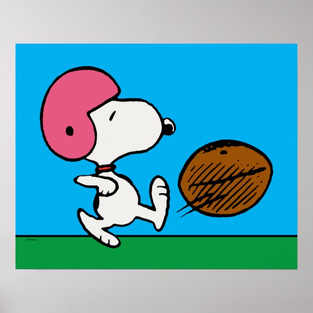 Affiche cacahuètes | Snoopy Football Kicker (Devant)