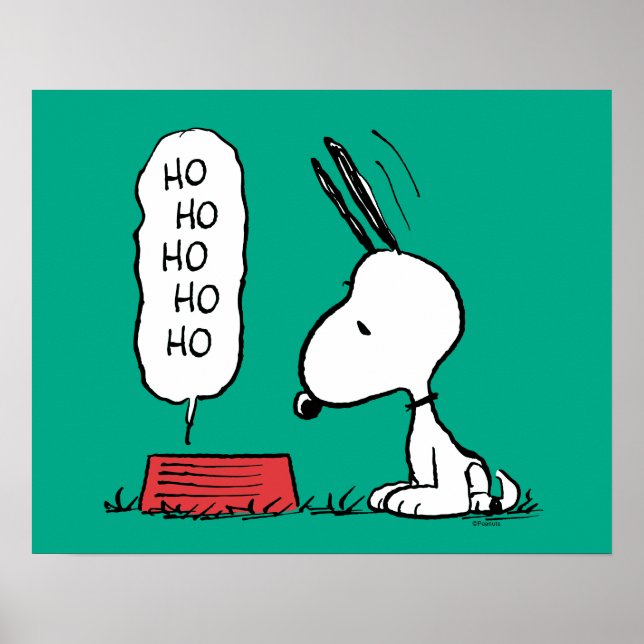 Affiche cacahuètes | Snoopy Ho Ho Ho Plat alimentaire (Devant)