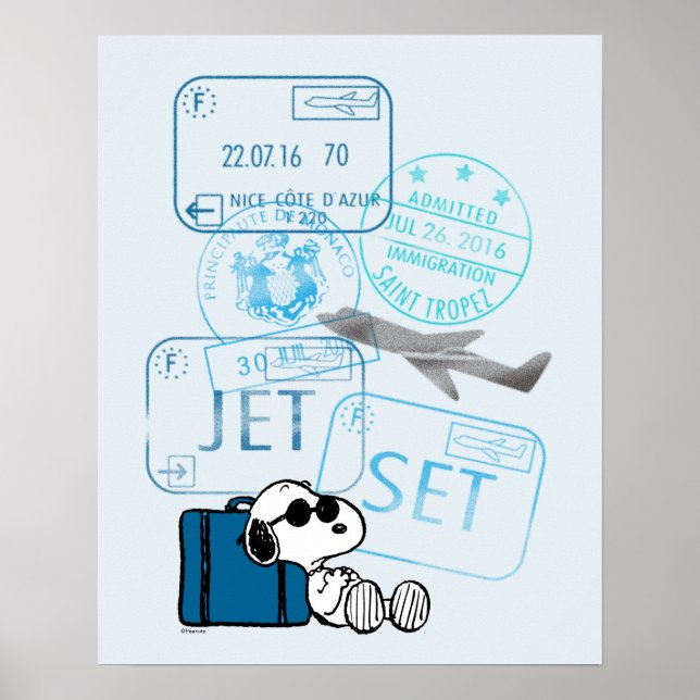 Affiche cacahuètes | Snoopy Jet Set (Devant)
