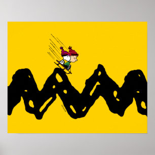 Affiche cacahuètes Snoopy & Linus Sled Ride