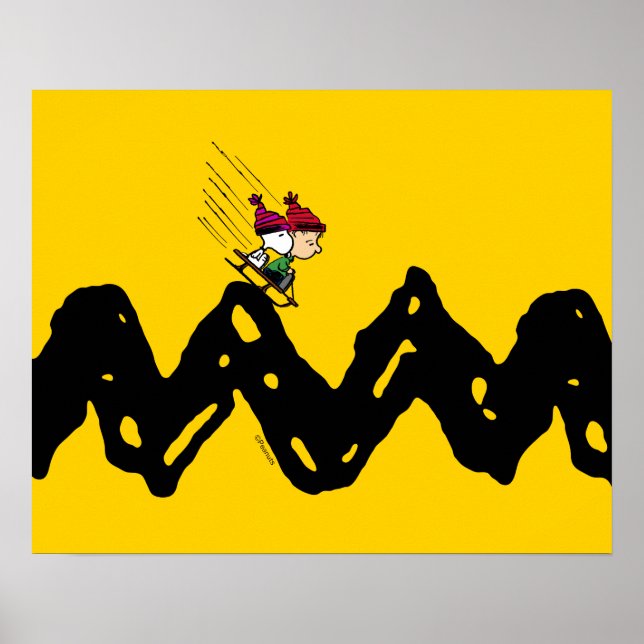 Affiche cacahuètes | Snoopy & Linus Sled Ride (Devant)