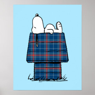 Affiche cacahuètes Snoopy Plaid Flannel Holiday Dog Hous