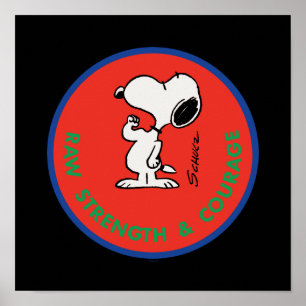 Affiche cacahuètes Snoopy Raw Force & Courage Badge